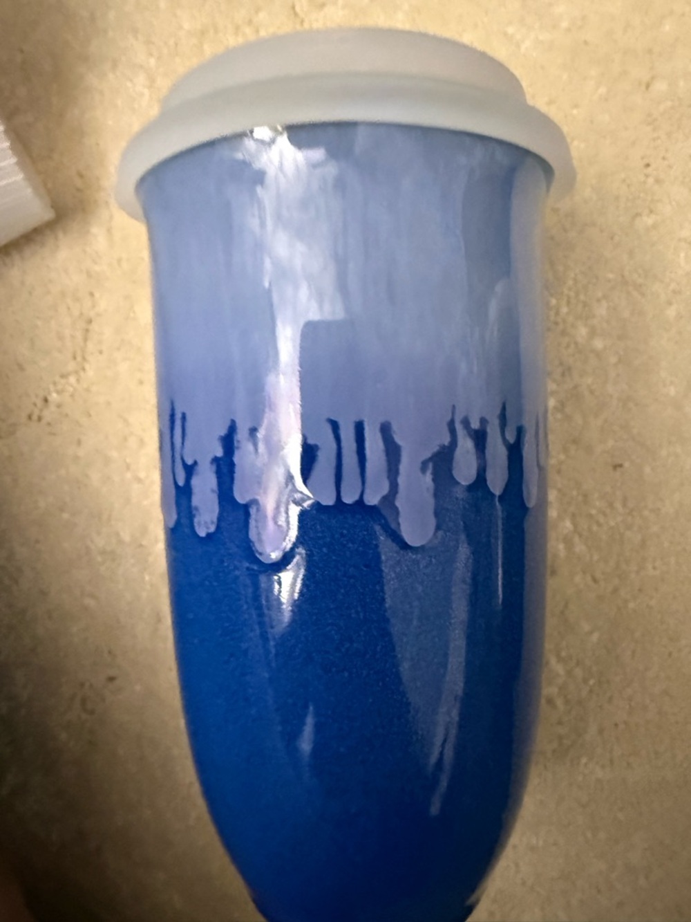 Nova ceramics Blue Drip Glaze Ceramic Tumbler with Silicone Lid - Picture 2 of 2